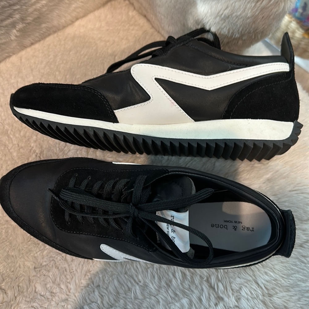 Rag & Bone Black and White Athletic Sneakers